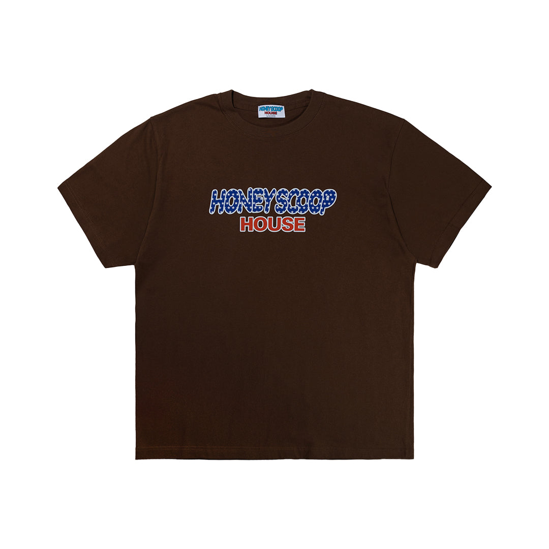 FLAG LOGO TEE BROWN